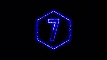 Electric Countdown from 10 to 0, Hexagon Digital Countdown Animation video