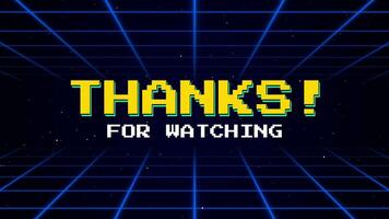 Thanks For Watching Outro Pixel Art Retro 8 Bit Style video