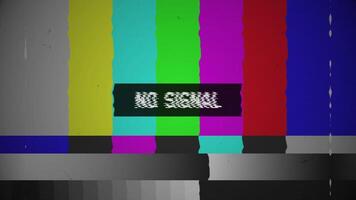 No Signal Glitch TV Screen with RGB Distortion and Static Animation video