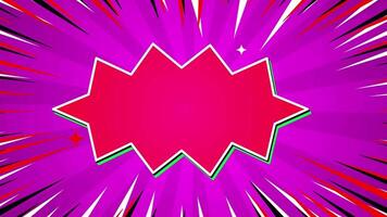 Pop Art Comic Style Burst Background with Empty Text Space video