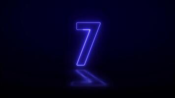 Neon Blue Countdown from 10 to 0 with Reflection, Futuristic Digital Countdown Timer video