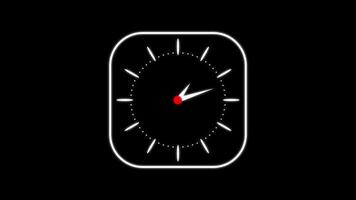 12 Hour Looping Analog Clock Animation on Dark Background video