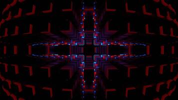 vermelho e azul neons movimentos dentro retângulos fundo vj ciclo dentro 4k video