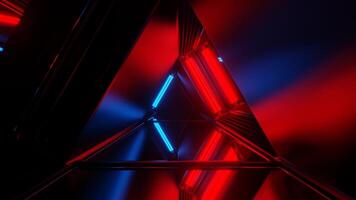 Red and Blue Strobe Mirror Triangular Tunnel Background VJ Loop in 4K video