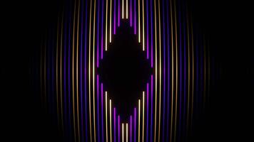 Purple and Yellow Neon Lines Moving in Turn Background VJ Loop in 4K video