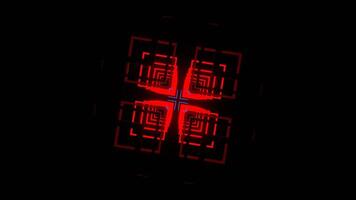 Red and Blue Neon Square Shapes Motion Background VJ Loop in 4K video