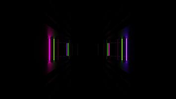 Pink and Green Neon Side Lights in Corridor Background VJ Loop in 4K video