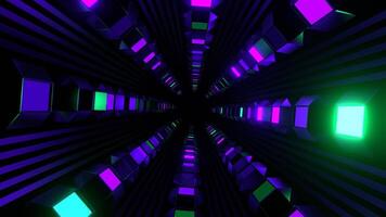 roxa e turquesa estroboscópico forma túnel fundo vj ciclo dentro 4k video