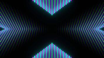 roxa e turquesa néon raios desaparecer para dentro distância fundo vj ciclo dentro 4k video
