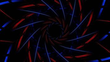 Red and Blue Spiral Neon Ribbon Background VJ Loop in 4K video