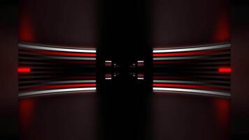 Red and White Neon Circle Equalized Corridor Background VJ Loop in 4K video