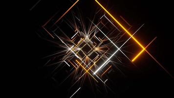 Orange and White Seamless Neon Squares on Mirror Background VJ Loop in 4K video
