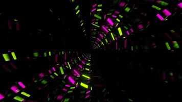 Pink and Green Neon Circles Mirror Tunnel Background VJ Loop in 4K video