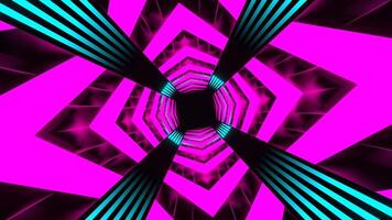 Pink and Cyan Neon Endless Arrow Tunnel Background VJ Loop in 4K video