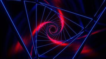Blue and Red Glowing Spiral Tunnel Background VJ Loop in 4K video