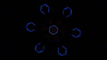 Red and Blue Strobe Hexagoned Tunnel Background VJ Loop in 4K video