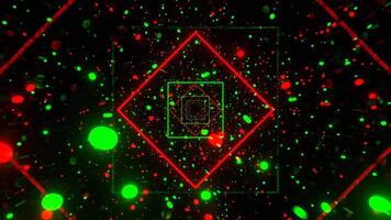 Green and Red Neon Particles Area Background VJ Loop in 4K video