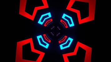 Red and Blue Neon Direction Arrows Background VJ Loop in 4K video