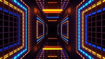 Orange and Blue Slow Strobe Grate Tunnel Background VJ Loop in 4K video