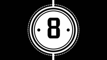 The number 8 is shown in a black and white image video