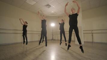 Group rehearsing routine video