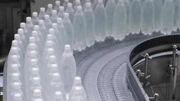 Sterilized bottles circulating in industrial loop video