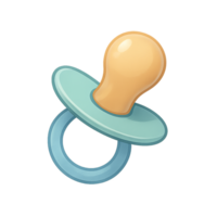 Baby pacifier in soft pastel color on transparent background for newborn and childcare themes png