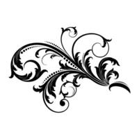 Elegant floral swirl ornament with leaves and vines design element vector