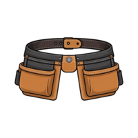 Illustration of a tool belt with pockets on a transparent background for construction workers and carpenters png