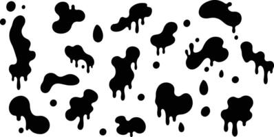 Seamless pattern of black drips and splatters on white backdrop for modern designs vector