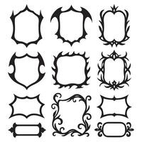 Ornamental decorative frames collection of black silhouette borders for design elements vector