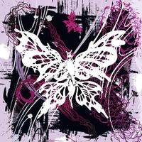 background with butterflies and flowers vector