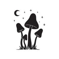Enchanted Mushroom Moon Design vector