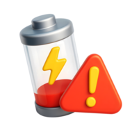 Low battery warning alert symbol with exclamation mark and charging icon for designs png