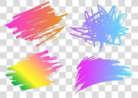 Exuberant hand-drawn doodles featuring colorful scribbles and abstract shapes, reflecting a cyberpunk aesthetic. Perfect for various design applications, they add energy and style vector