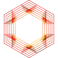 Abstract polygon frame design with islamic pattern png