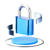 3D lock icon, suitable for technology themed designs, account security, password or web security themed designs. png