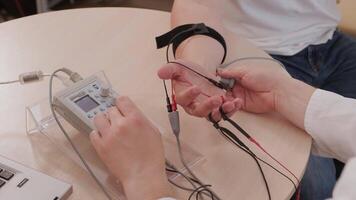 Monitoring wrist with electrodes and device video