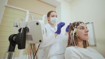 Neuroscience diagnostic procedure in lab video