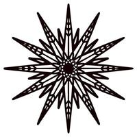 Geometric abstract starburst pattern with intricate symmetrical black lines isolated on white background vector