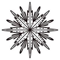 Symmetrical eight pointed geometric starburst design with bold outlined lines and intricate inner details vector