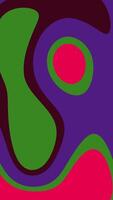 A striking abstract design with bold colorful waves in green, purple, and pink hues. The flowing shapes and contrasting colors create a vibrant and creative art piece. video