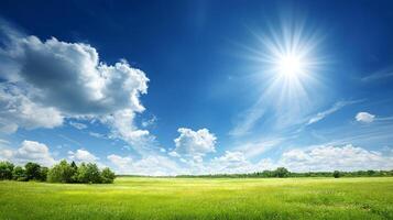 Summer nature scene image with clear blue skies photo