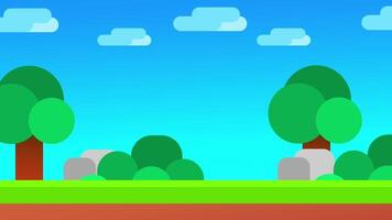 A simple green tree stands alone on a grassy field beneath a bright sky with fluffy clouds, evoking peacefulness and clarity video