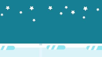 A clear blue winter sky is filled with falling snowflakes that resemble stars, creating a magical and peaceful seasonal atmosphere of wonder video
