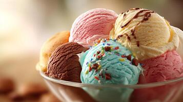 Smooth dessert topped with candy in photography photo