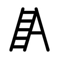 Ladder construction tool icon. Ladder supporting height access for repair work. vector