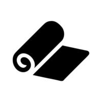 Yoga mat fitness icon. Mat with figure enhancing flexible exercise routines. vector