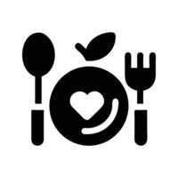 Healthy meal nutrition icon for supporting balanced diet goals. vector