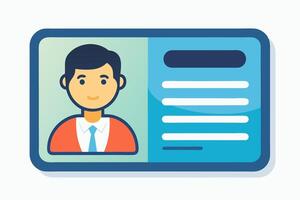 Personal info data icon. Identification Card Icon. Personal info data icon. User or profile card details symbol, identity document with person photo and text. Car driver, driving license, id card vector